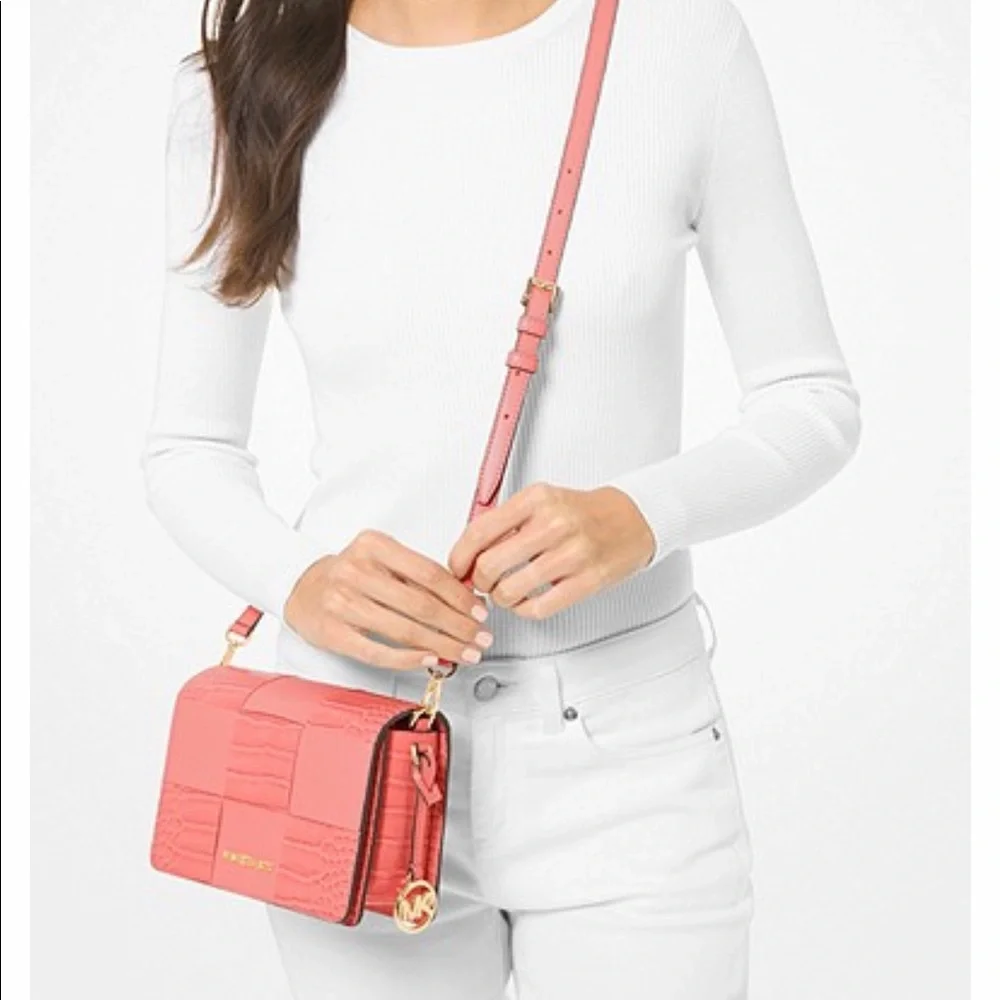 MICHAEL KORS MERCER SM CLUTCH XBODY POWDER BLUSH